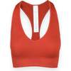 Women's Selina Shiny Rib Deep V Bra, Red Clay - Bras - 1 - thumbnail