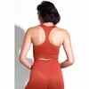 Women's Selina Shiny Rib Deep V Bra, Red Clay - Bras - 4
