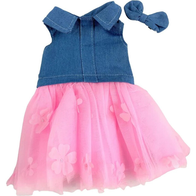 Pink Denim Tutu Dress & Bow