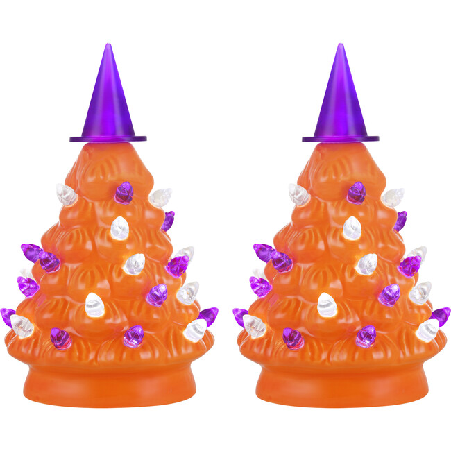 Set of 2 Halloween Trees, Orange