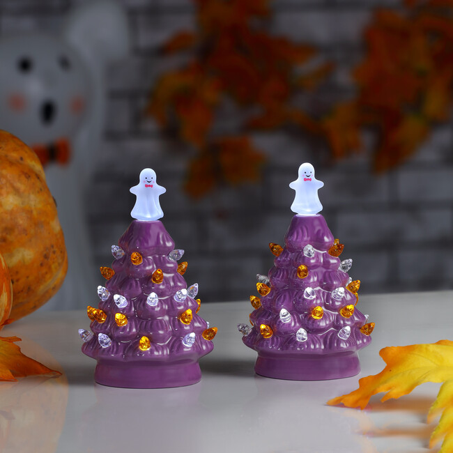 Set of 2 Halloween Trees, Purple
