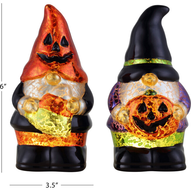 Set of 2 Halloween Mercury Glass Gnomes - Accents - 4