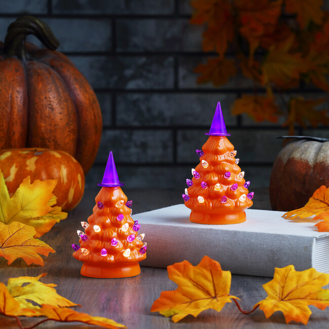 Set of 2 Halloween Trees, Orange - Accents - 2