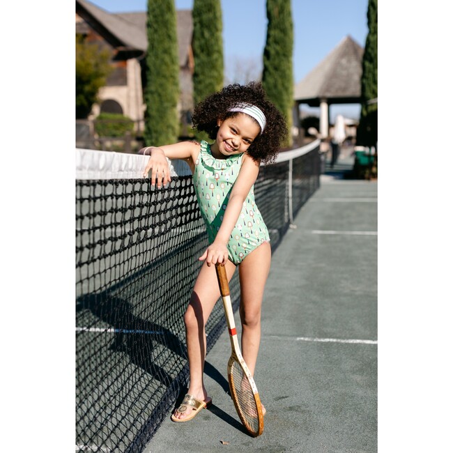Girl's Ruffle One-Piece, Racquet Club - One Pieces - 4