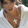 Hilla Cross Pendant, Gold - Necklaces - 2