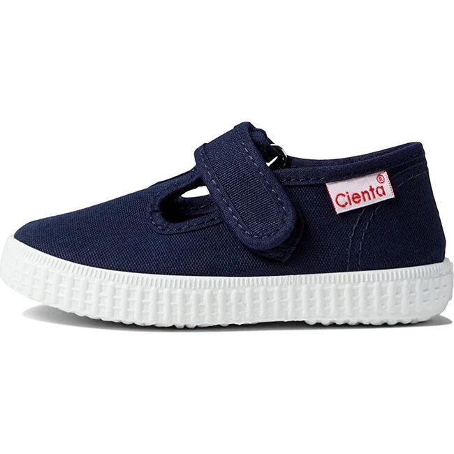 Velcro T-Strap Sneakers, Navy Blue