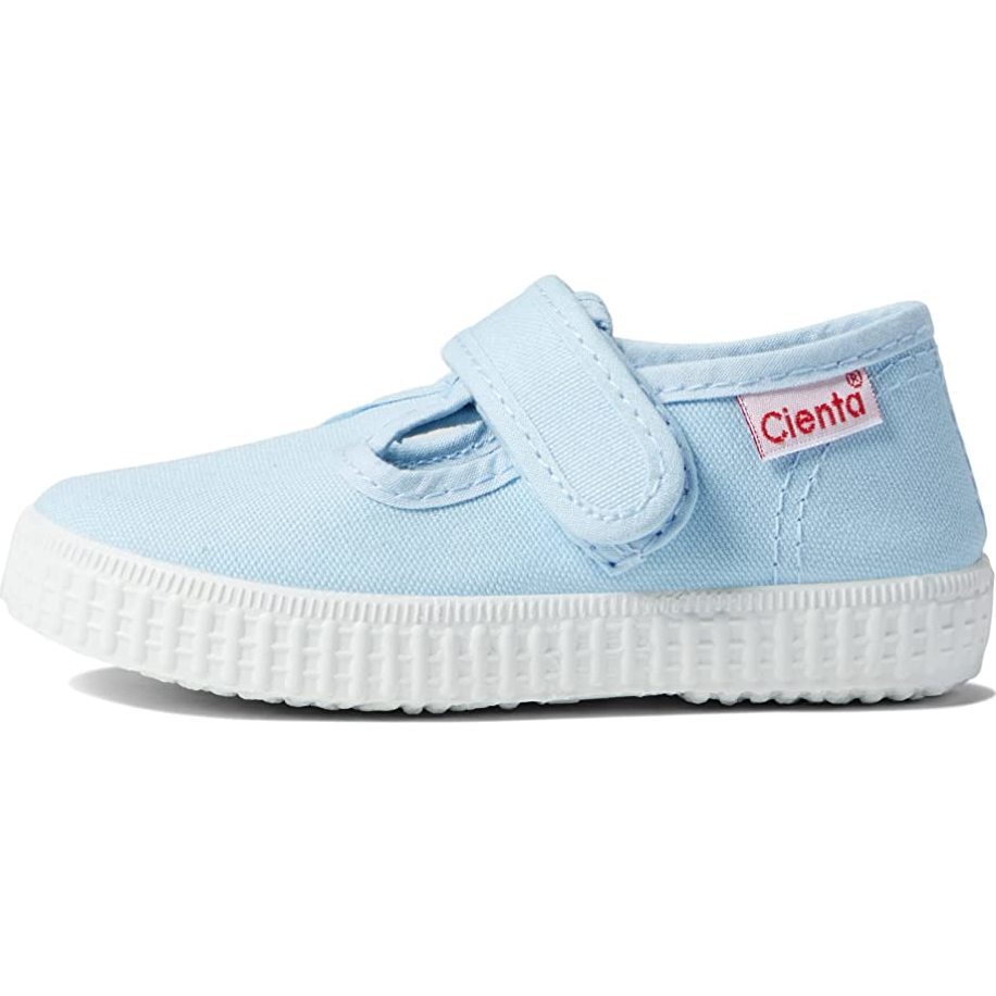 Velcro T-Strap Sneakers, Light Blue - Cienta Shoes | Maisonette