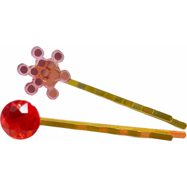 Fruit of Life Hair Pin Set of 2, Red