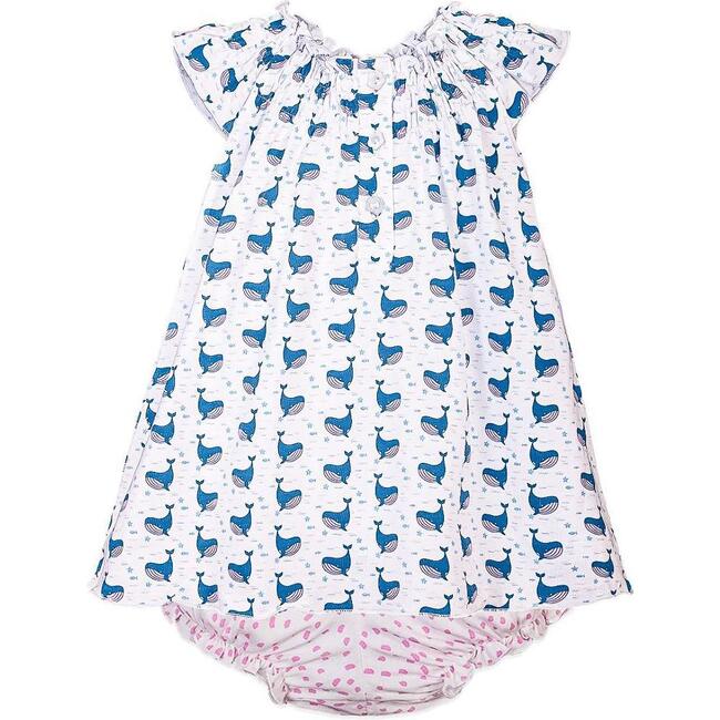 Henley Dress + Bloomer, Fin Whale on White