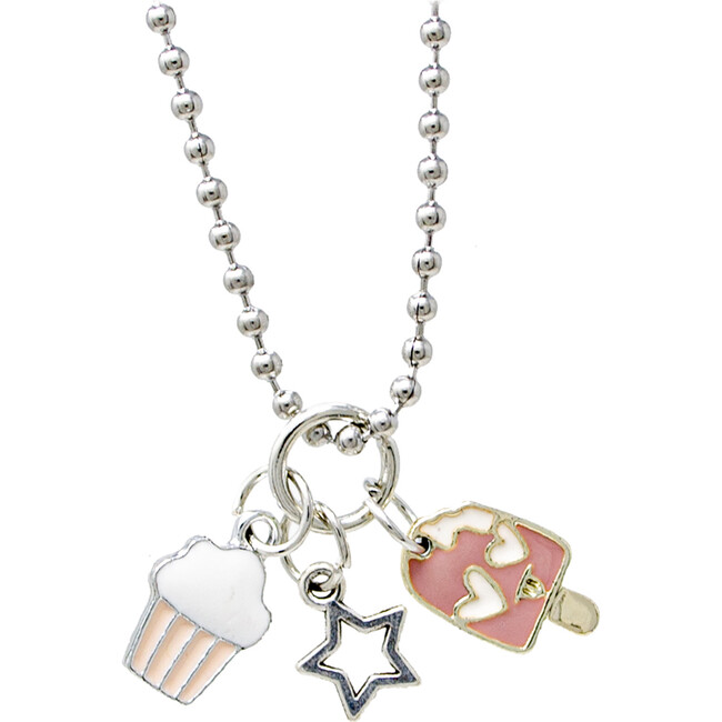 Cupcake, Star, & Popsicle Silver Necklace