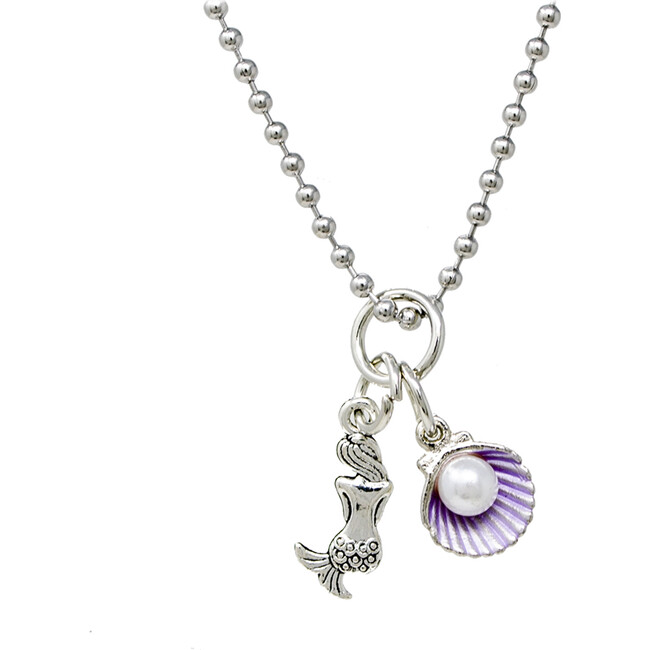 Mermaid & Pearl Silver Necklace - Necklaces - 1