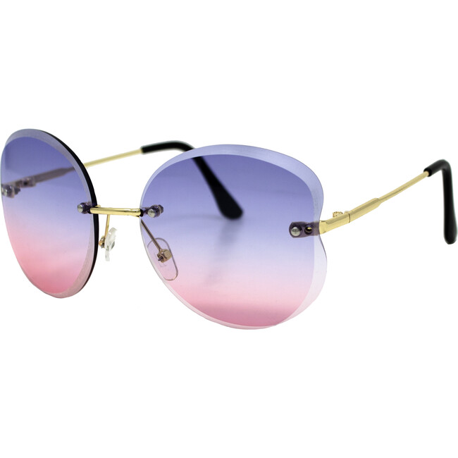Blue Frameless Butterfly Sunglasses