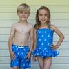 Sailboat Print Swimshorts, Blue - Swim Trunks - 2