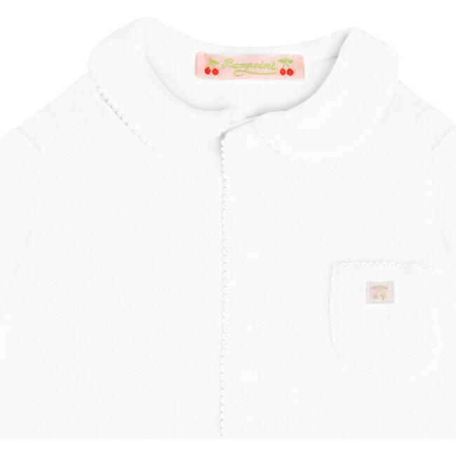 Pyjama Velours Basic, White - Pajamas - 3