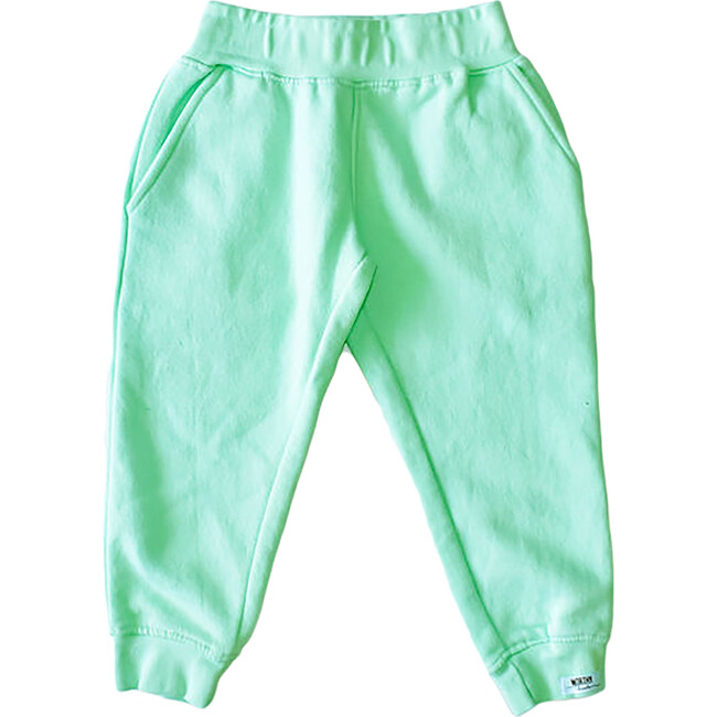 Kids Hand Dyed Joggers, Green - Sweatpants - 1