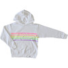 Kids Hoodie, White with Neon Stripes - Sweatshirts - 1 - thumbnail