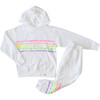 Kids Joggers, White with Neon Stripes - Sweatpants - 2