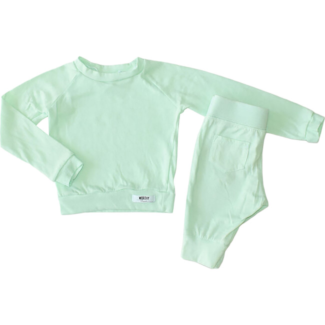 Hand Dyed Lightweight Loungewear Set, Green - Mixed Apparel Set - 1