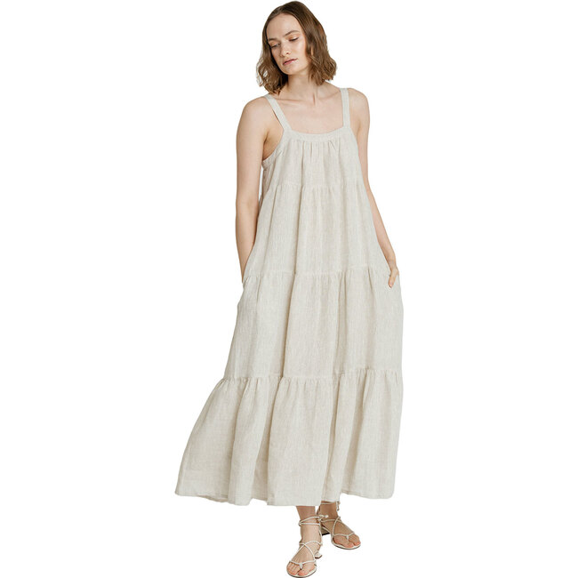 Women's Strappy Tiered Maxi, Natural