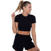 Women's Essential Active Cropped Top, Black - Tees - 1 - thumbnail