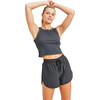 Women's Brynn Waffle Tank, Black - Tees - 1 - thumbnail