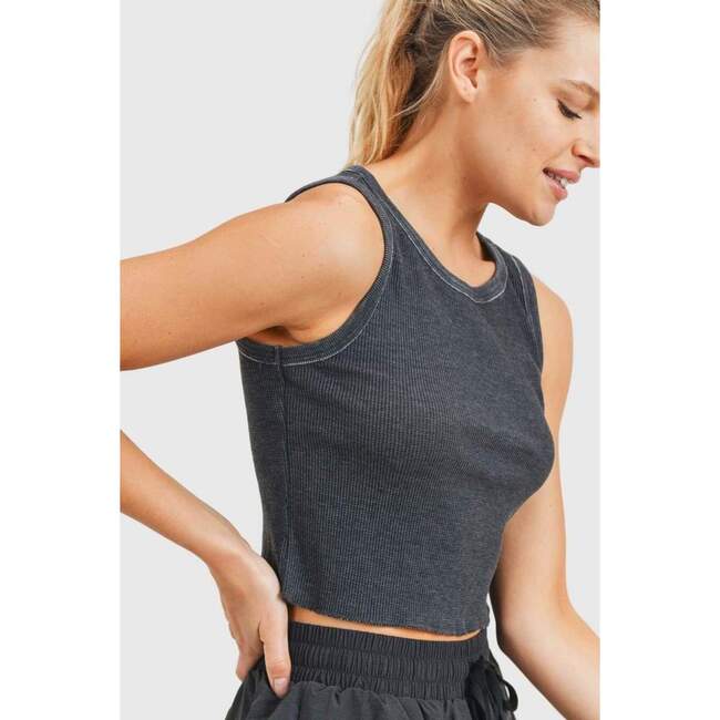 Women's Brynn Waffle Tank, Black - Tees - 2