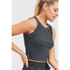 Women's Brynn Waffle Tank, Black - Tees - 2
