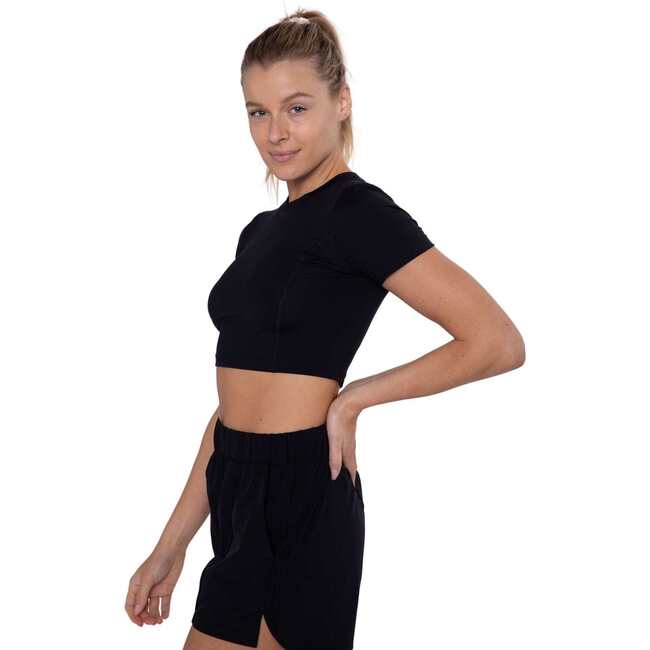 Women's Essential Active Cropped Top, Black