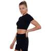 Women's Essential Active Cropped Top, Black - Tees - 2 - thumbnail