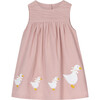 Little Jemima Smocked Pinafore, Dusty Pink - Dresses - 1 - thumbnail