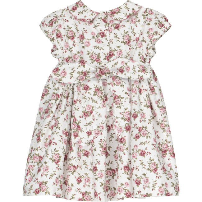 Little Arabella Rose Smocked Dress, Pink Rose Floral - Dresses - 3