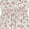 Little Arabella Rose Smocked Dress, Pink Rose Floral - Dresses - 4