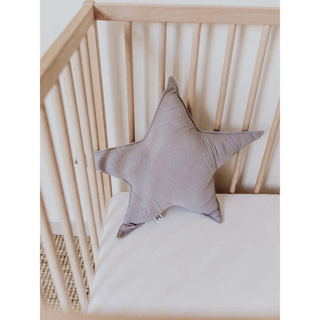 Handmade Decorative Nursery Star Cushion/Pillow, Erawan Grey