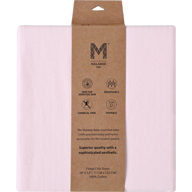 Certified Organic Knit Cotton Crib Sheets, Rose Pink