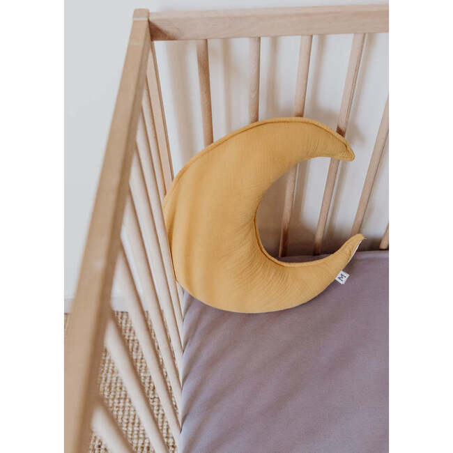 Handmade Decorative Nursery Moon Cushion/Pillow, Mustard - Pillows - 3