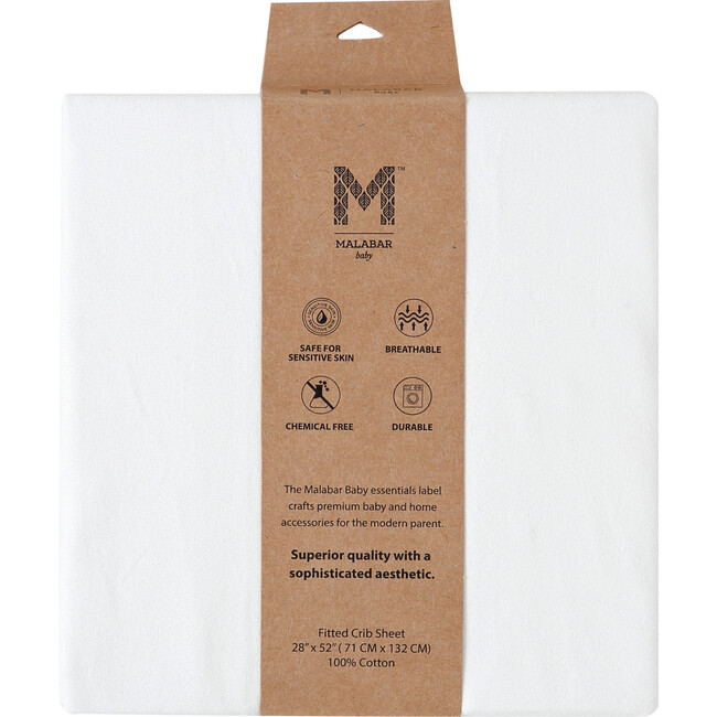 Certified Organic Knit Cotton Crib Sheets, Off White