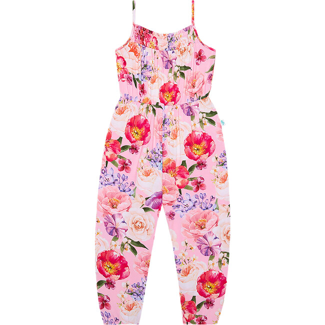 Brisa  Smocked Spaghetti Jumpsuit with Snaps - Rompers - 2