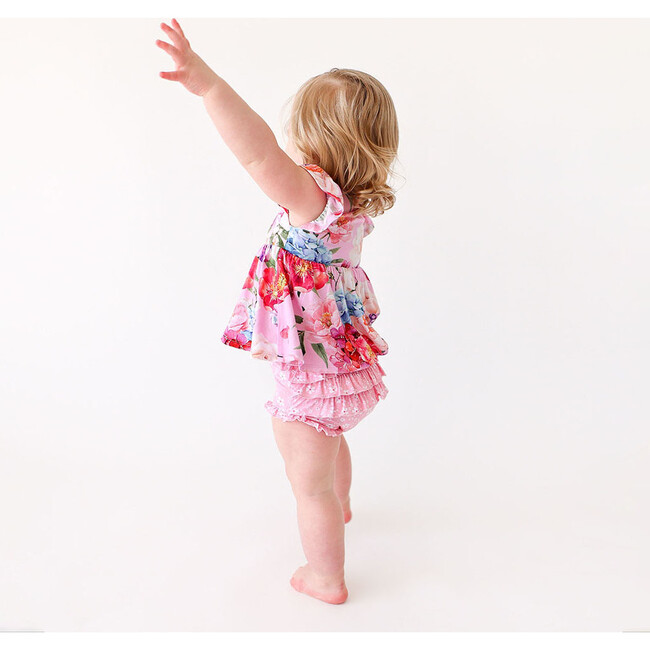 Brisa  Ruffled Capsleeve Basic Peplum Top & Bloomer Set - Mixed Apparel Set - 3