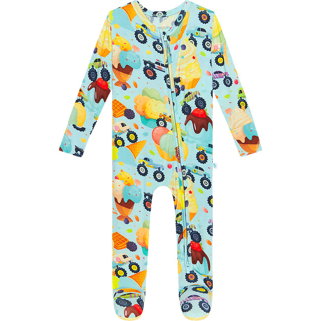 Monster Trucks  Footie Zippered One Piece - Pajamas - 1