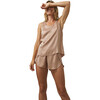 Women's Washable Silk Set, Otium Tan - Pajamas - 1 - thumbnail