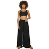 Women's Organic Pima Wide Leg Pant, Immersed Black - Loungewear - 1 - thumbnail