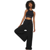 Women's Cozy Cotton Silk Relaxed Pant, Immersed Black - Loungewear - 1 - thumbnail