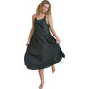 Women's Organic Pima Long Dress, Immersed Black - Dresses - 1 - thumbnail