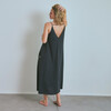 Women's Organic Pima Long Dress, Immersed Black - Dresses - 2 - thumbnail