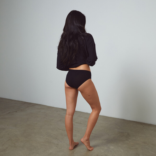 Women's Sheer Modal Brief, Immersed Black - Loungewear - 3