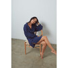Women's Washable Silk Robe, Deep Blue - Robes - 2