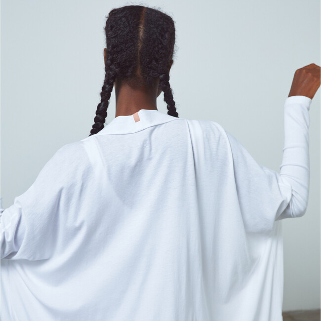Women's Organic Pima Long Cardigan, Sincere White - Cardigans - 3