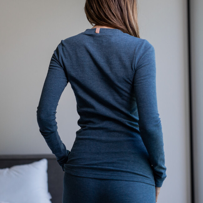 Women's Restore Base Long Sleeve Tee, Deep Blue Heather - Tees - 3