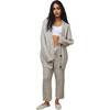 Women's Chunky Wool Cardigan, Soothing Grey - Cardigans - 1 - thumbnail