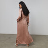 Women's Washable Silk Long Robe, Otium Tan - Robes - 3 - thumbnail